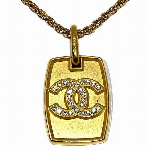 Chanel Coco Mark Logo Plate Necklace - Picture 1 of 9